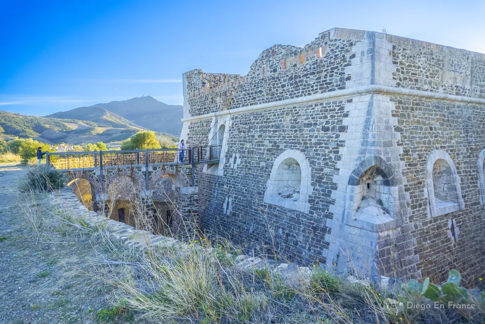 Coastal path near Collioure overlooking the Mediterranean Sea.