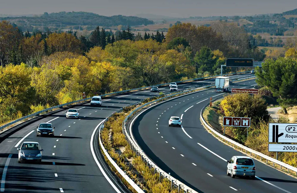 The joy of driving in France on modern, scenic roads.