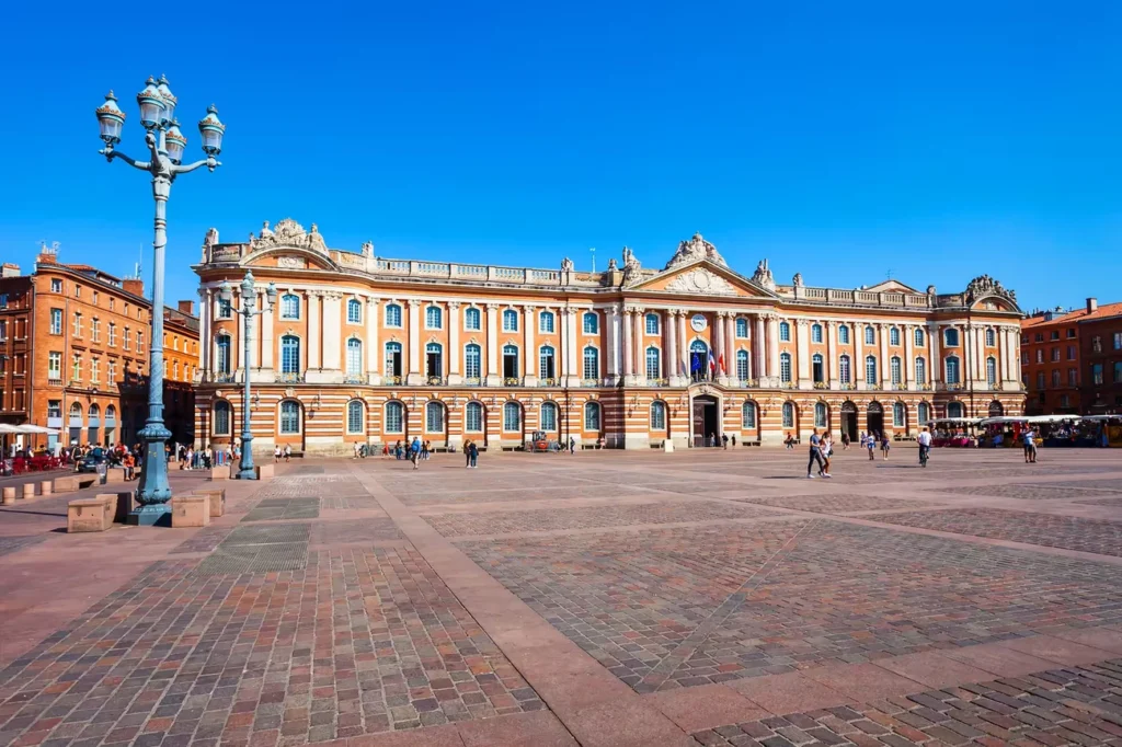 Place du Capitole Toulouse, main square and landmark building of the Pink City