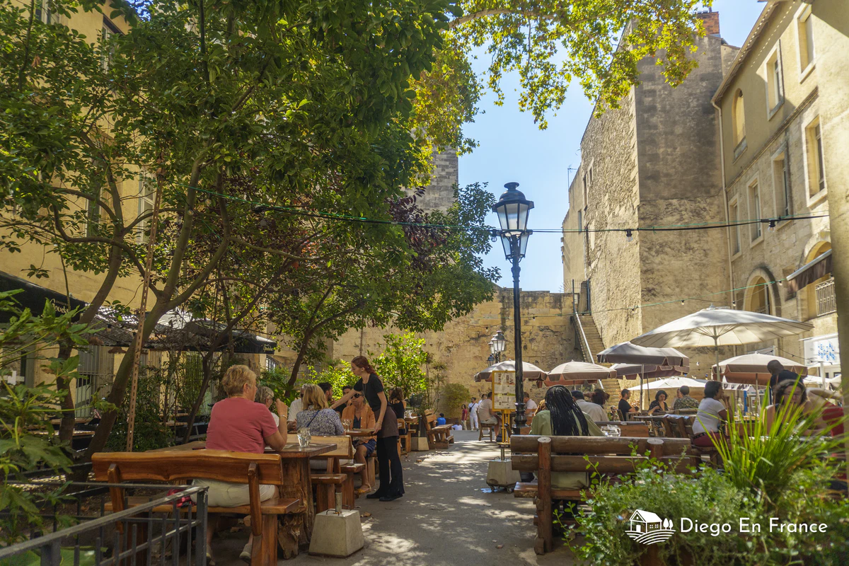 The Place de la Babote in Montpellier, an oasis of tranquility