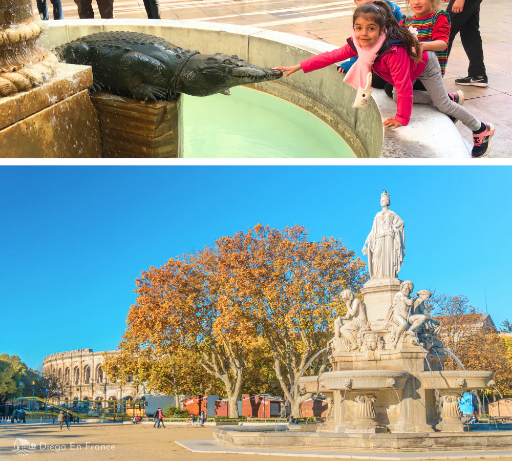 What to do in Nîmes. The Place du Marché and the Pradier Fountain
