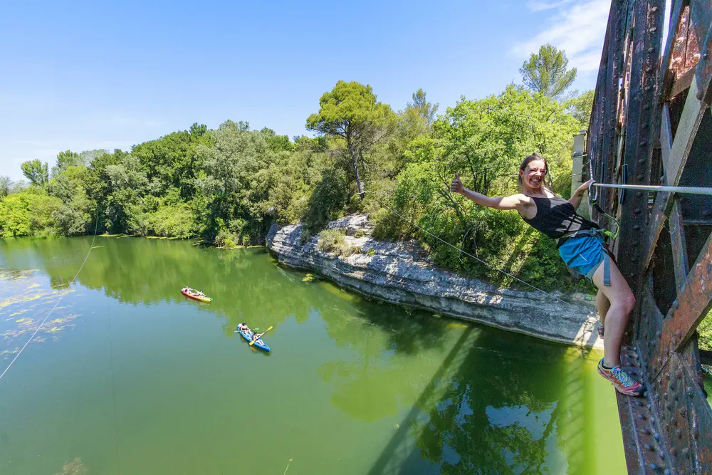 Zip line activity at Roc de Massereau overlooking the Vidourle - Photo by diegoenfrance.com