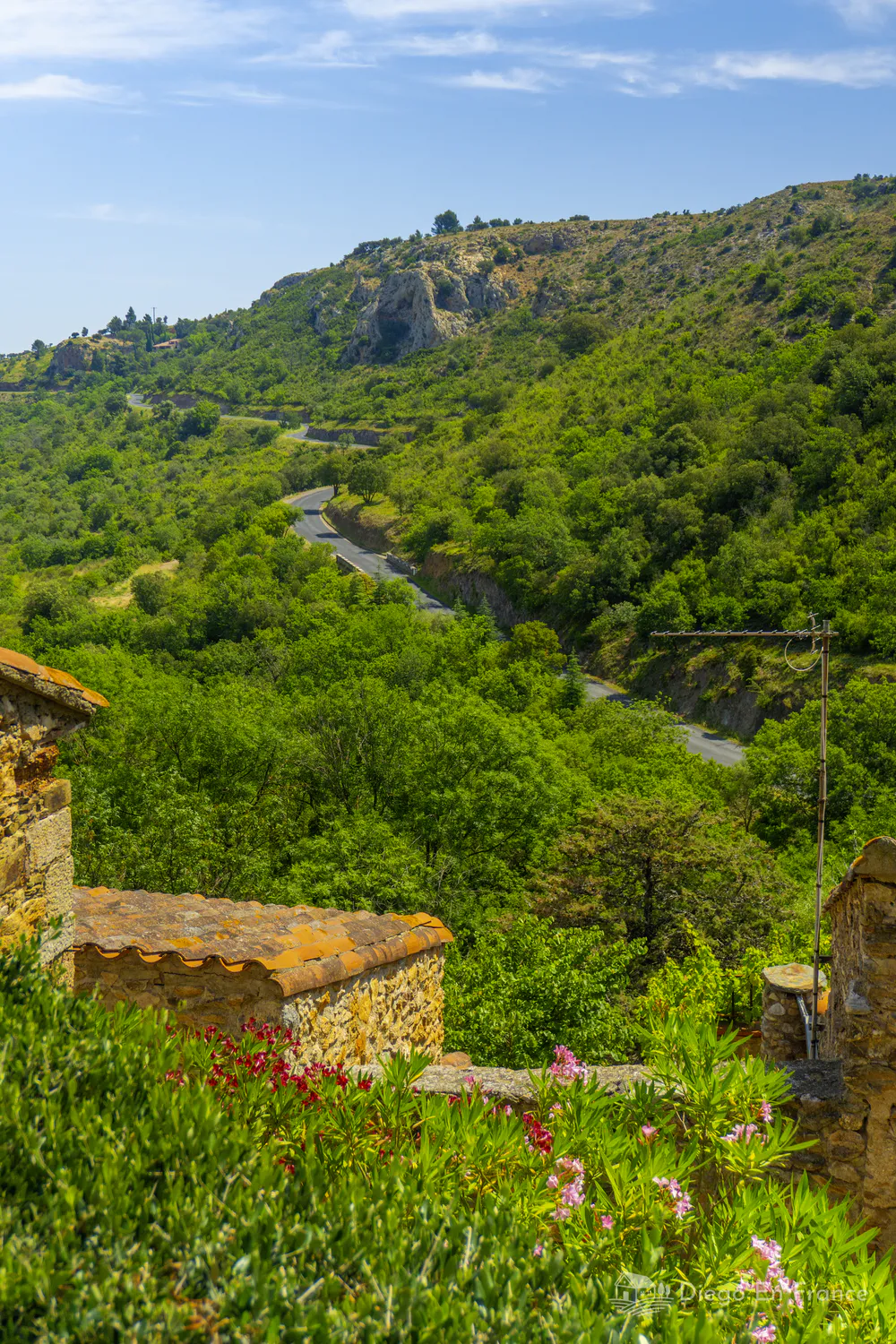 Paisaje alrededor de Castelnou, Francia, ideal para rutas de turismo y senderismo. Fotografía de diegoenfrance.com
