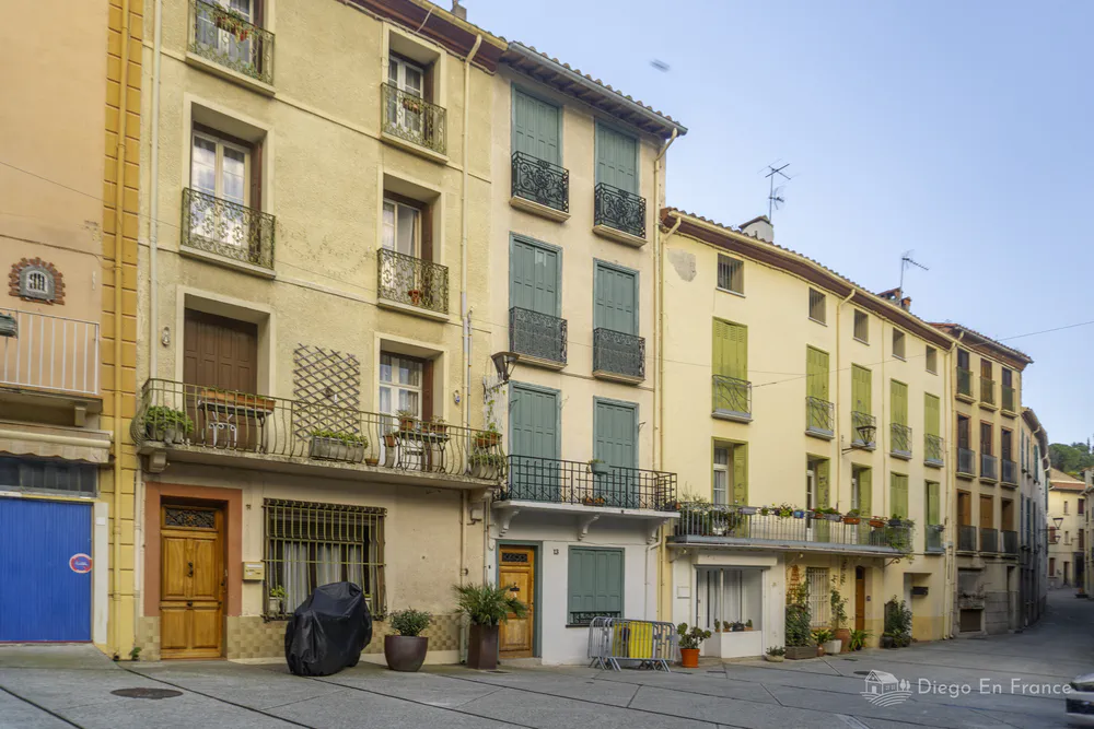 Photo by diegoenfrance.com of the typical houses of Arles-sur-Tech.
