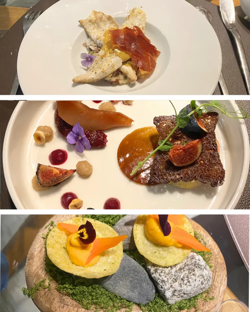 Platos gastronómicos del restaurante Les Glycines, recomendados para disfrutar del Vallespir, fotografía de diegoenfrance.com